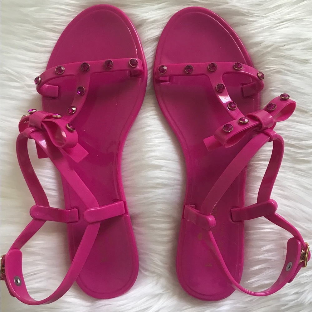 Kate Spade Savannah Studded Bow Jelly Sandals